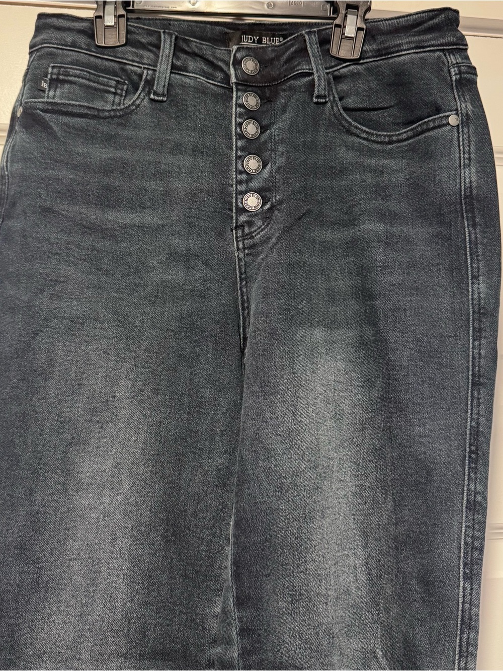 Judy Blue Dark Blue High-Rise Button-Fly Wide Leg Jeans - Picture 3 of 14